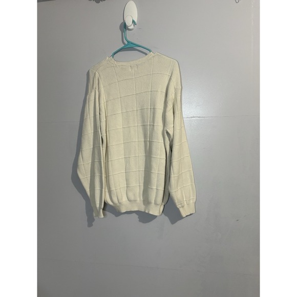 ARROW MEN'S Cream PULLOVER SWEATER 100% Cotton Grandpa Core Cottage Size L - Picture 4 of 5